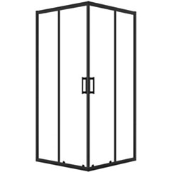 Laveo Kabina prysznicowa 90x90 cm kwadratowa czarny mat/szkło przezroczyste Bresso JKD_796K