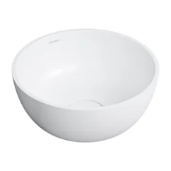 Omnires SHELL M+ umywalka nablatowa, Ø35 cm, biały mat SHELL350UNBM
