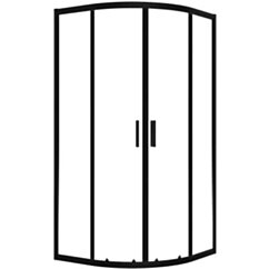 Laveo Kabina prysznicowa 90x90 cm półokrągła czarny mat/szkło przezroczyste Bresso JKD_796Z