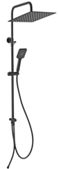 FERRO WIZARD SQUARE PRO zestaw natryskowy z deszczownią, czarny          w FE-NP48-BL