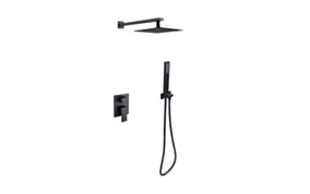 BESCO PMD BESCO - Zestaw natryskowy pod. VARIUM/MODERN II CZARNY MATT ULTRASLIM BE-BP-MVII-CZ
