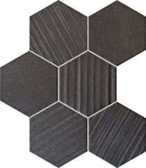Tubądzin PTU Mozaika ścienna Horizon hex black 28.9x22.1 Gat.1 (9) MS-01-202-0289-0221-1-013