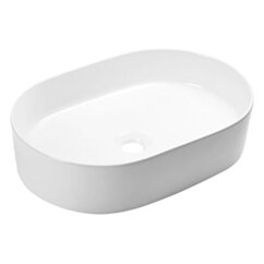 Laveo Umywalka 50x35 cm owalna nablatowa biała Desna VUD_6250