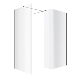 Excellent Vidoq walk-in kabina prysznicowa gięta, ścianka prosta 90cm, ścianka gięta 83cm, powłoka Clean Control, chrom KAEX.1507.K.0900.0830.CR