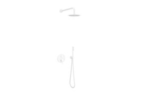 Excellent PI zestaw prysznicowo-wannowy podtynkowy 2 funkcyjny z deszczownicą 25 cm, biały mat AREX.SET.1245WH
