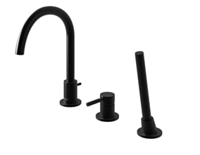Kohlman Roxin Black bateria wannowo-prysznicowa 3-otworowa czarny mat QB241RB
