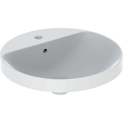 GEBERIT Umywalka wpuszczana w blat Geberit VariForm okrągła, z półką z otworem na baterię KOŁO 500.704.01.6 GEB-500.704.01.2