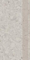 Paradyż Terazzo White Stopnica Nacinana Mat 29,8x59,8 G1