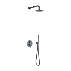 Excellent PI zestaw prysznicowo-wannowy podtynkowy 3 funkcyjny, z deszczownicą 25 cm, grafit szczotkowany AREX.SET.1247AB