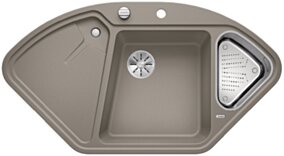 BLANCO DELTA II  Zlewozmywak Silgranit tartufo narożny, korek auto., InFino, odsączarka stalowa 523666