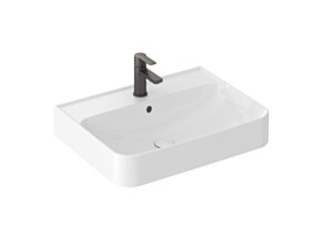 Ravak Umywalka ceramiczna Ellen 60, z przelewem i otworem pod baterię, biały XJX01160005