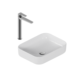 Excellent Zestaw promocyjny Cori 2.0 50x38 z baterią umywalkową wysoką Clever 2.0, chrom i korkiem klik-klak, chrom ZEPR.0050