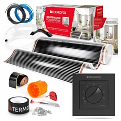 Termofol ZESTAW Folia Grzewcza na podczerwień szer. 100CM moc 140W 4m² +TF-H3 BLACK
