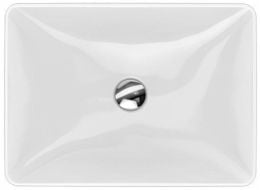 Variform umywalka ceramiczna wpuszczana w blat prostokątna bez otworu z przelewem 550 x 400 mm biała