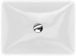 Variform umywalka ceramiczna wpuszczana w blat prostokątna bez otworu bez przelewu 550 x 400 mm biała
