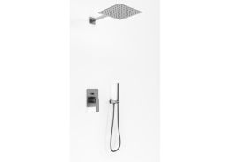 Kohlman Experience Gray zestaw prysznicowy podtynkowy z deszczownicą 25 cm szczotkowany grafit QW210EGQ25
