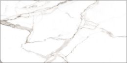 płytka ceramiczna Ontario white na białym tle. Płytka o prostokątnym kształcie z szarymi smugami przecinającymi jej powierzchnię