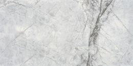 Szara płytka imitująca kamień na białym tle z powierzchnią poprzecinaną ciemnymi żyłami. Białe tło