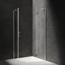 MANHATTAN Kabina prysznicowa półokrągła z drzwiami uchylnymi, 90 x 90 cm