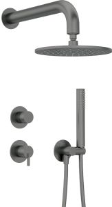Deante Silia zestaw prysznicowy podtynkowy z głowicą prysznicową antracyt metalik, titanium NQS_D9YK