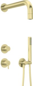 Deante Silia zestaw prysznicowy podtynkowy z głowicą prysznicową złoto szczotkowane NQS_R9XK