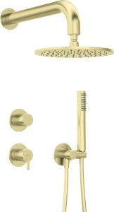 Deante Silia zestaw prysznicowy podtynkowy z głowicą prysznicową złoto szczotkowane NQS_R9YK