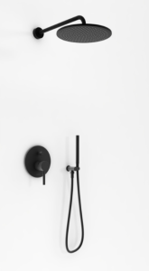 Kohlman Roxin Black zestaw prysznicowy podtynkowy z deszczownicą 30 cm czarny mat QW210RBR30